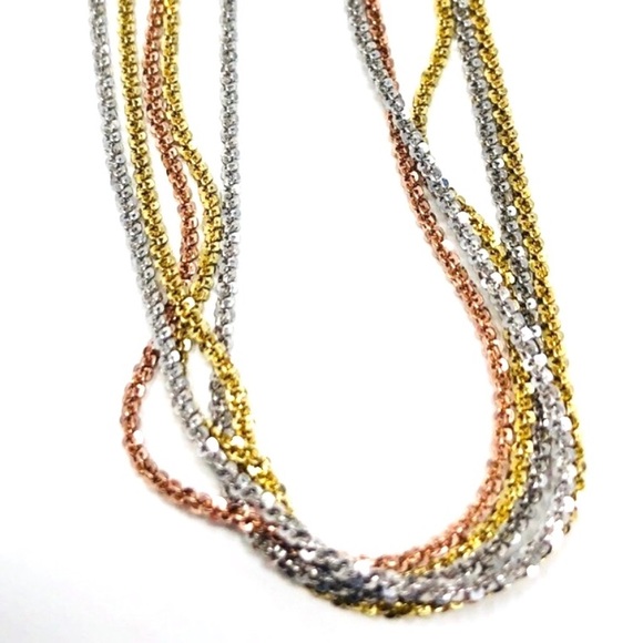 Multi-color sterling silver chain necklace, made in Italy, NWOT - Picture 3 of 7